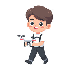 vector of people with their drones