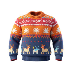 Festive Cannabis Leaf Christmas Sweater with Cartoon Reindeer Design