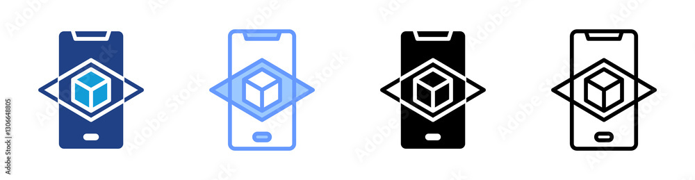 Poster ar icon set multiple style collection