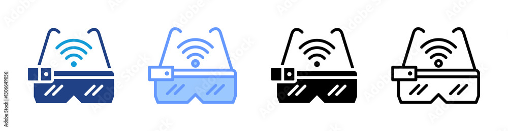 Poster wearable technology icon set multiple style collection