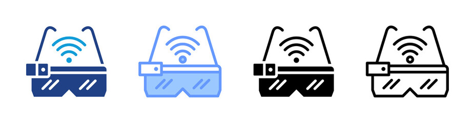 Wearable Technology icon set multiple style collection