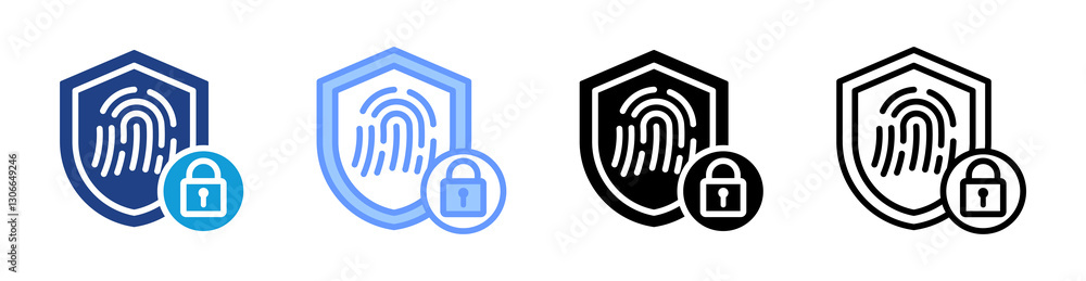 Poster Biometric Security icon set multiple style collection