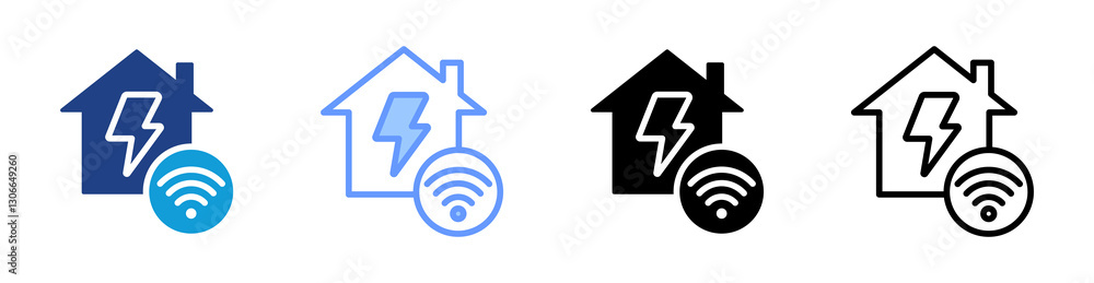 Poster Smart Grid icon set multiple style collection