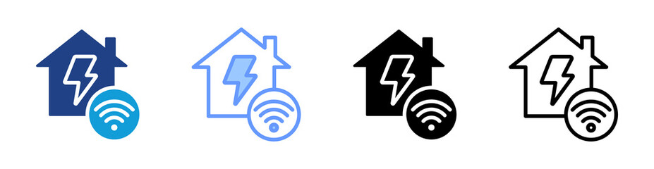 Smart Grid icon set multiple style collection