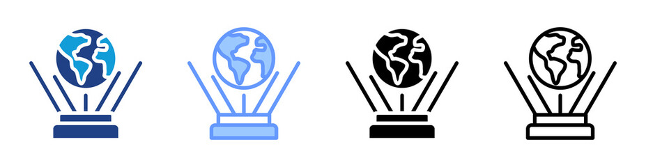 Holographic icon set multiple style collection