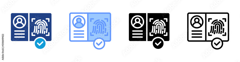 Poster Biometric Authentication icon set multiple style collection
