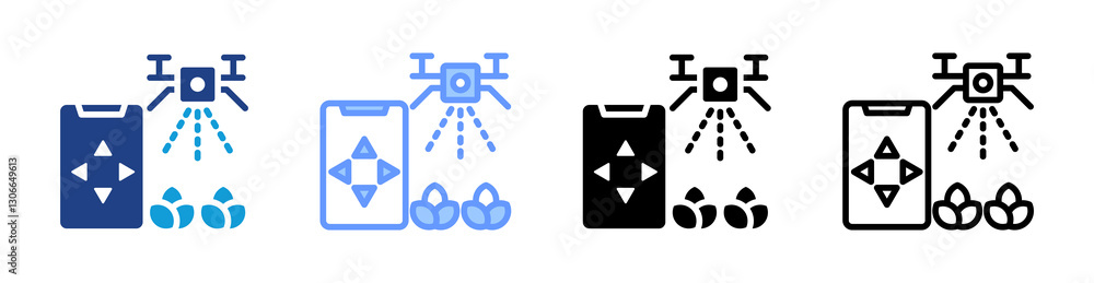 Aufkleber precision agriculture icon set multiple style collection