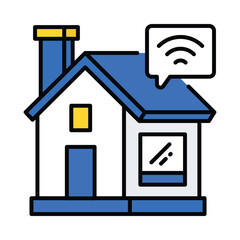 Smart home vector filled outline icon. EPS 10 file