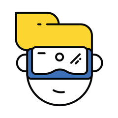 Vr Glass  vector filled outline icon. EPS 10 file
