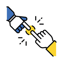 Finger Tap vector filled outline icon. EPS 10 file