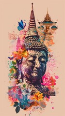 Collage art worship wedding.