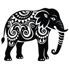 Decorative Elephant Clipart - Perfect for Prints & Merch