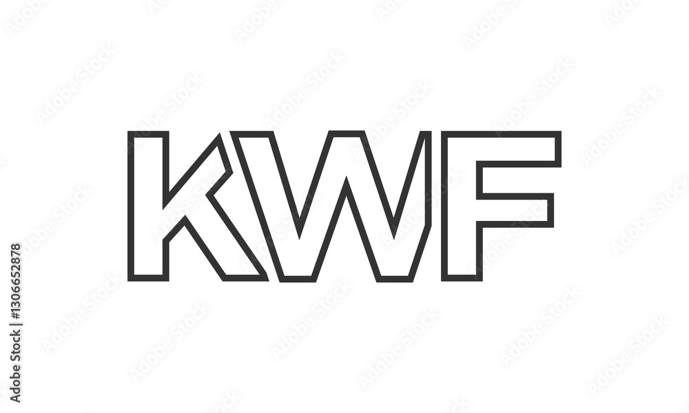 Poster kwf logo design template with strong and modern bold text. initial based vector logotype featuring s