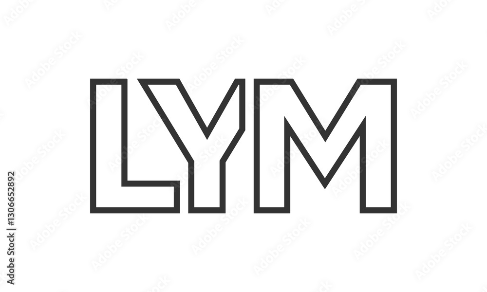 Poster lym logo design template with strong and modern bold text. initial based vector logotype featuring s