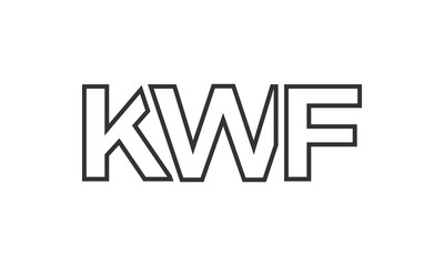 KWF logo design template with strong and modern bold text. Initial based vector logotype featuring simple and minimal typography. Trendy company identity.