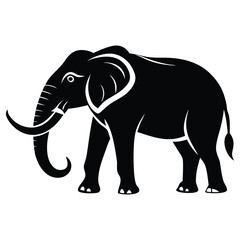 Minimalist Elephant Silhouette - Animal Graphic Design