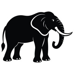 Minimalist Elephant Silhouette - Animal Graphic Design