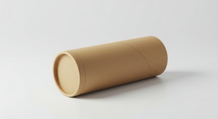 Empty kraft paper tube mockup.