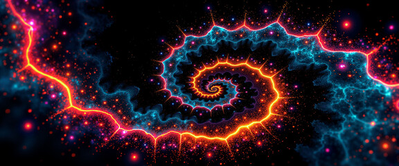 Colorful Spiral Galaxy Abstract Art