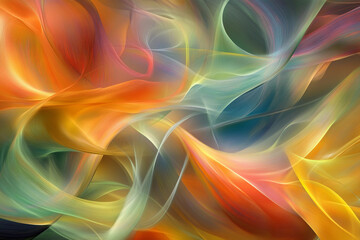 Obraz premium Vibrant artistic interpretation of dynamic data flowing through abstract patterns and colors