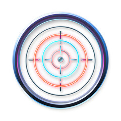 Shooting range holographic 3D icon. neon symbol vector illustration isolated on white background. Generative AI
