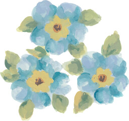 Forget me not blue flower hand drawn watercolor
