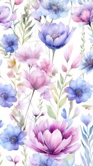 Spring flowers pattern blossom plant.