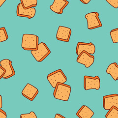 Bread Vector Seamless Pattern Background for Surface Print Fabric Fashion Wrapping