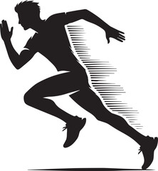 silhouette of a man, Runner man silhouette vector, Runner man vector illustration, Runner man logo vector, Runner man silhouette vector isolated on white background