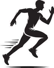 silhouette of a man, Runner man silhouette vector, Runner man vector illustration, Runner man logo vector, Runner man silhouette vector isolated on white background