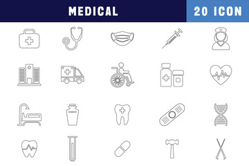 medical icons set