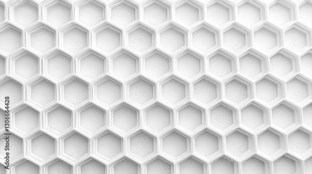 Aufkleber white hexagonal pattern creating 3d honeycomb texture, evoking sense of modernity and minimalism. se