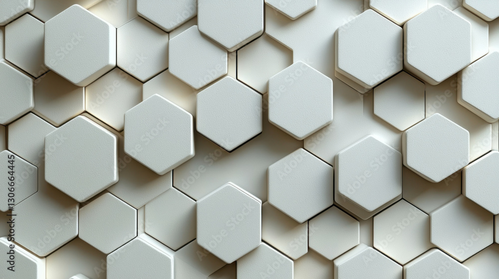Aufkleber hexagonal 3d pattern with minimalist design, featuring interlocking shapes creating modern, geometri