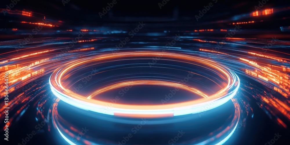 Poster abstract glowing background with vibrant neon lights and dynamic motion creating a futuristic visual