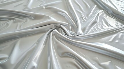 Elegant abstract white textured background of wrinkled bedding sheet fabric design