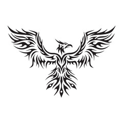 Tribal Phoenix Tattoo Design Stunning Vector Art with Bold Patterns