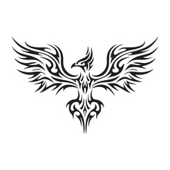 Tribal Phoenix Tattoo Design Stunning Vector Art with Bold Patterns