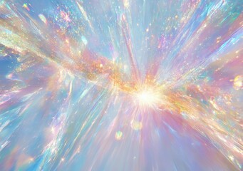 Colorful cosmic burst with swirling light and textures creates a vibrant abstract phenomenon in a...