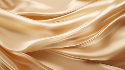 Obraz premium Smooth and Elegant Beige Silk Fabric Draped Gracefully Capturing Light in High Definition Background for Artistic Use Flowing twisted golden cloth background