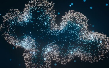 Abstract particle cluster in dark space