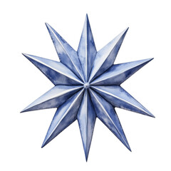 Metallic Blue Twelve-Pointed Star Hangs Elegantly