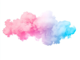 abstract watercolor background, pink and blue smoke, isolated on a white background
