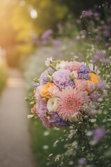 Flowers bouquet in wedding day