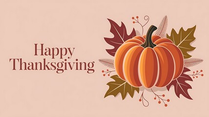 Naklejka premium Thanksgiving flat lay stylish striped pumpkin autumn leaves and heather on pink background modern fall border with space for text happy thanksgiving card