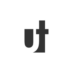 UT creative geometric initial based modern and minimal logo. Letter u t trendy fonts.
