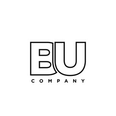 Letter B and U, BU logo design template. Minimal monogram initial based logotype.
