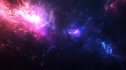 Naklejka premium Stunning Cosmic Scene with Colorful Nebulae and Stars in Space