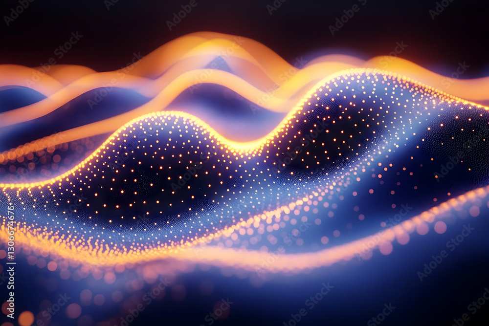Poster abstract glowing wave pattern design