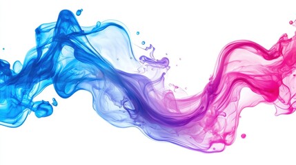 Fototapeta premium Abstract fluid art showing swirling blue and pink liquid forms