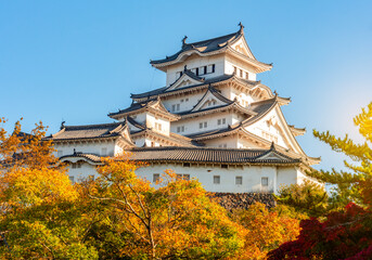 Naklejka premium Himeji (White Heron) Castle built in 14th century, Japan